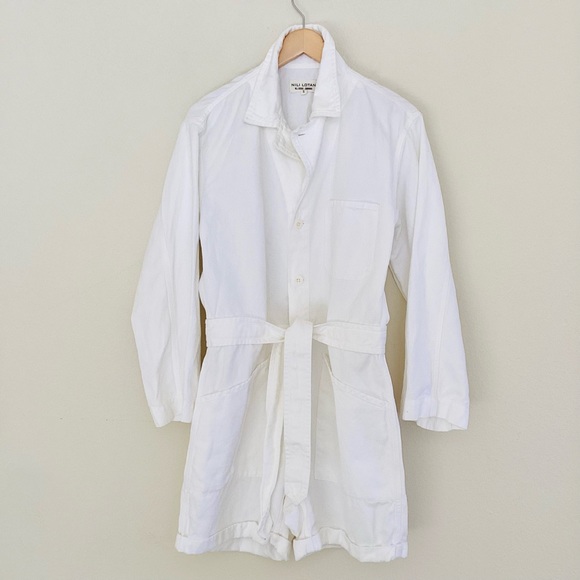 Nili Lotan Ariana White Tie Front Utility Belted Romper SZ S - Picture 3 of 5